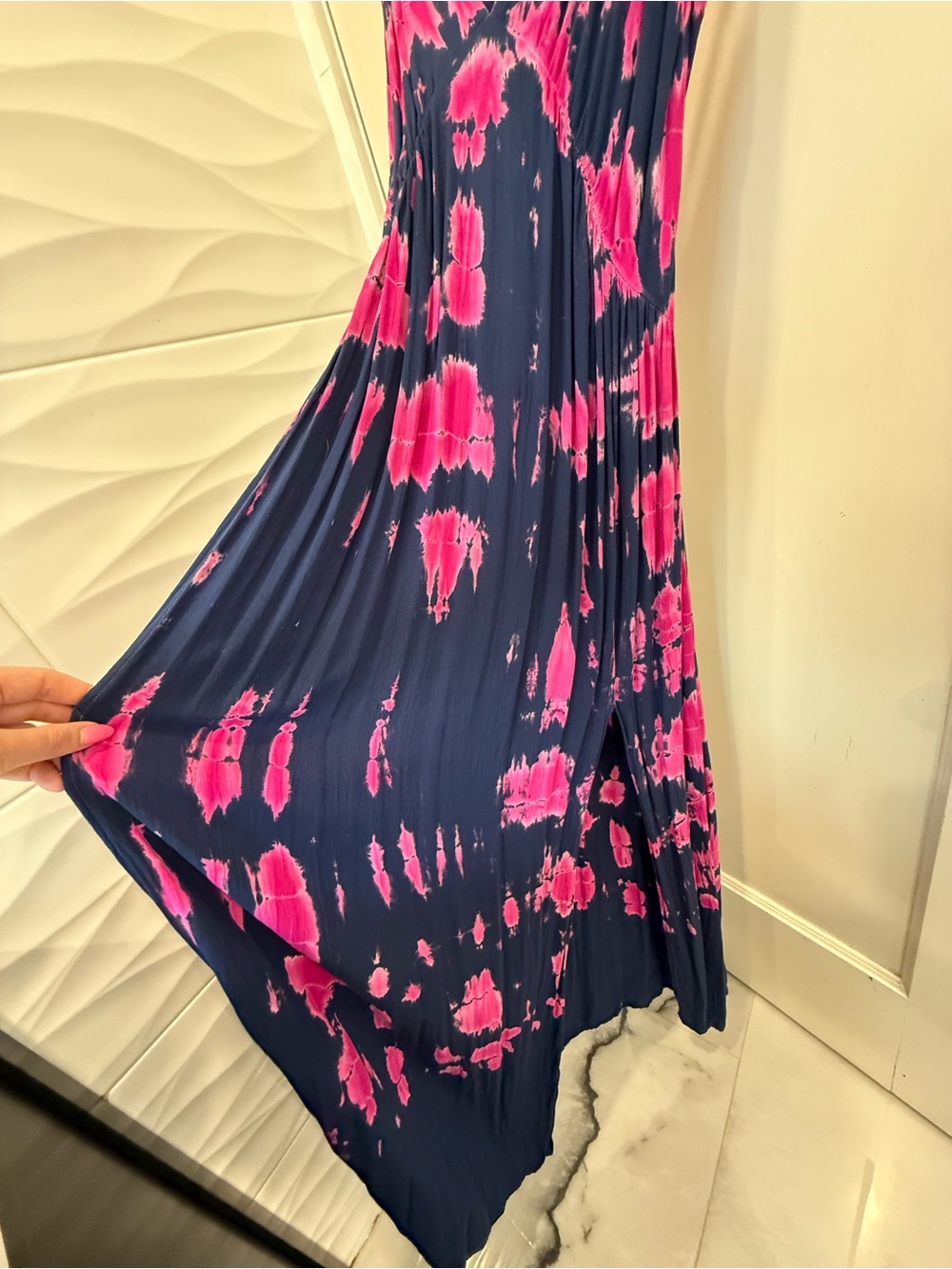 Young Fabulous & Broke Navy and Hot Pink Tie-Dye Maxi Dress - Picture 3 of 6